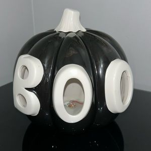 Ceramic Black & White Pumpkin “BOO” Halloween